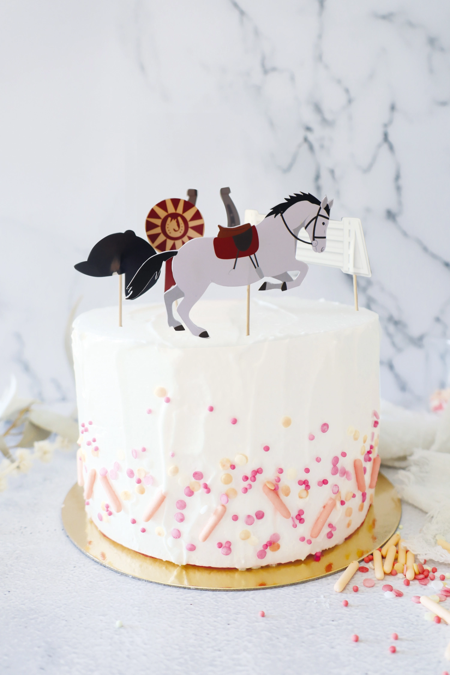 Set de 5 décorations de gâteaux motifs équitation