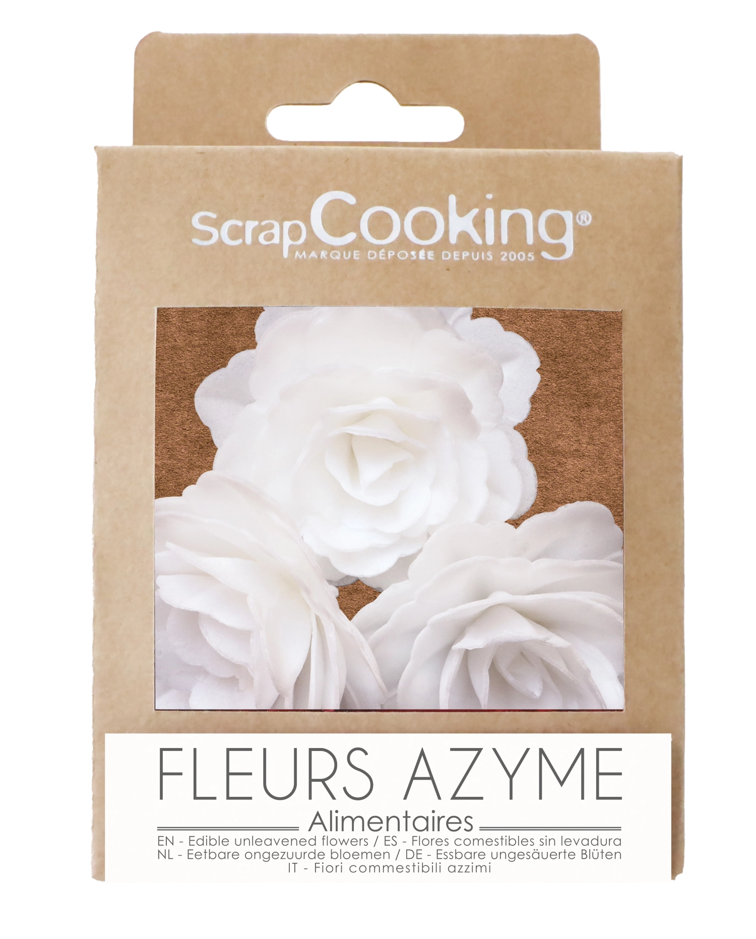 Set de 3 roses en papier blanc