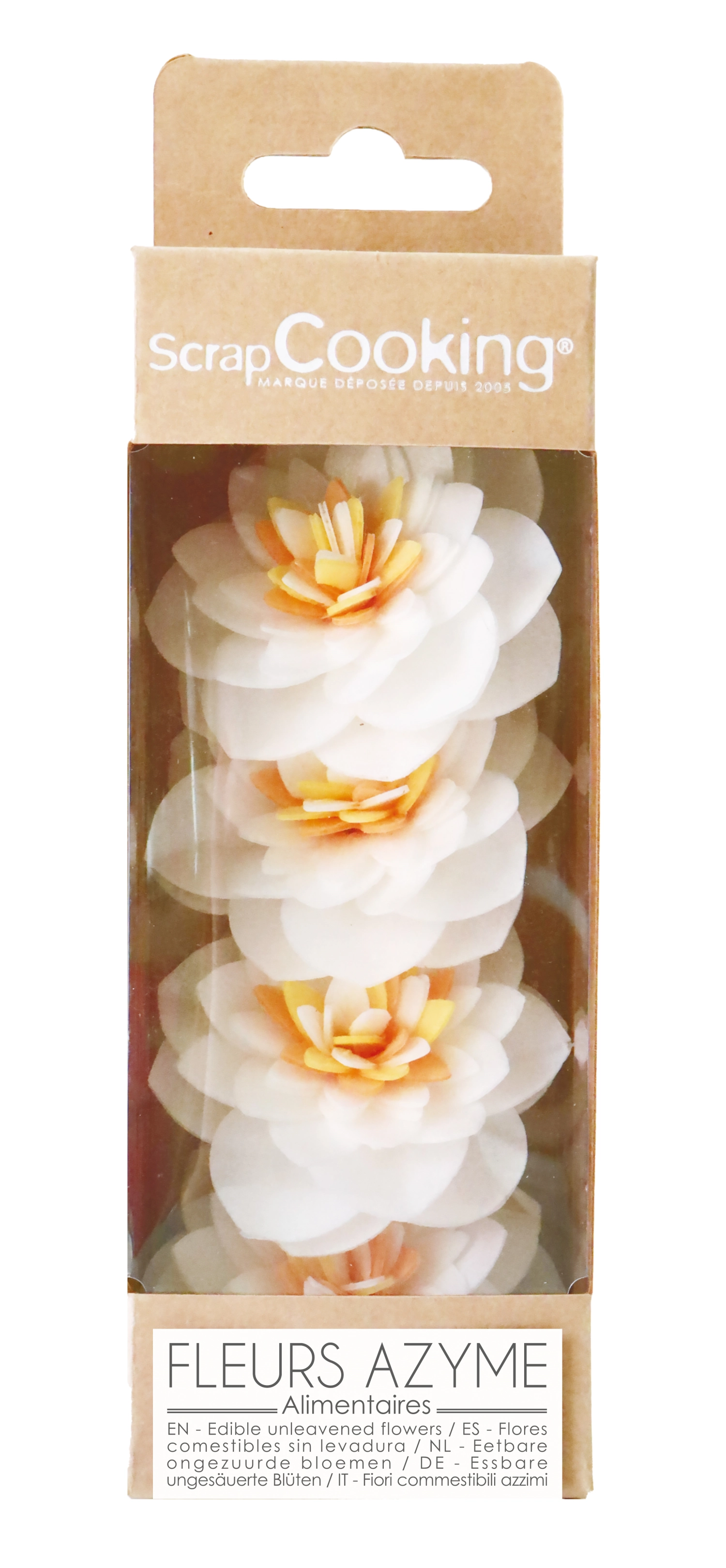 Set de 4 camélias en papier comestible