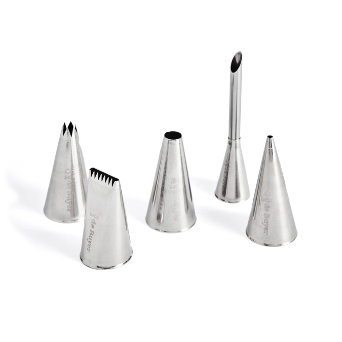 5er Set Spritztüllen aus Edelstahl