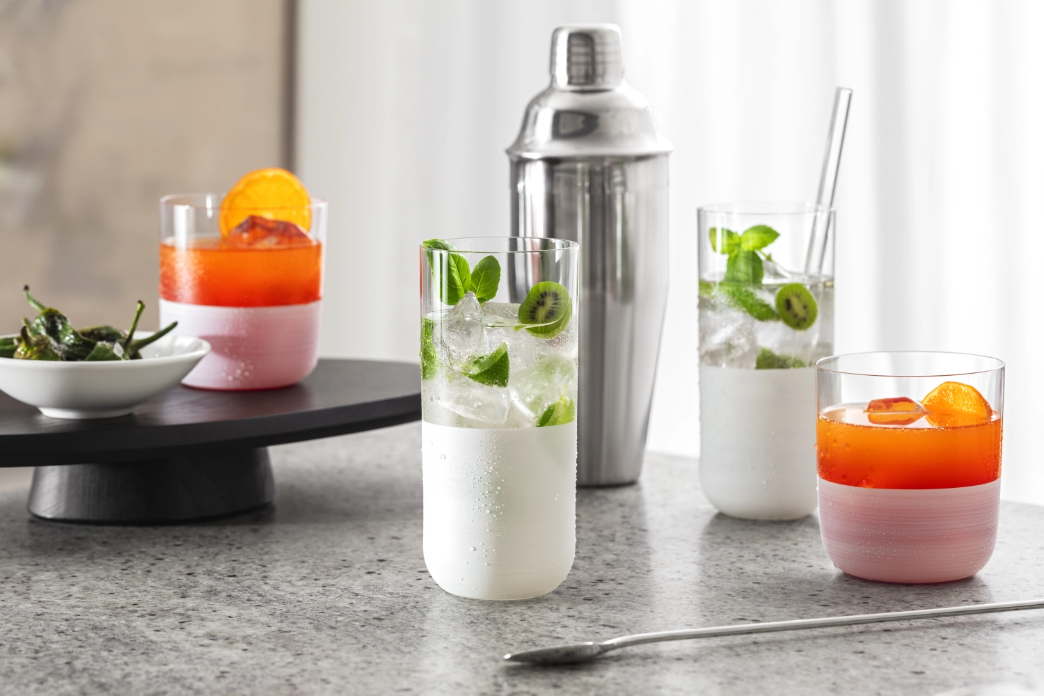 Set de 4 verres à long drink Manufacture Rock blanc