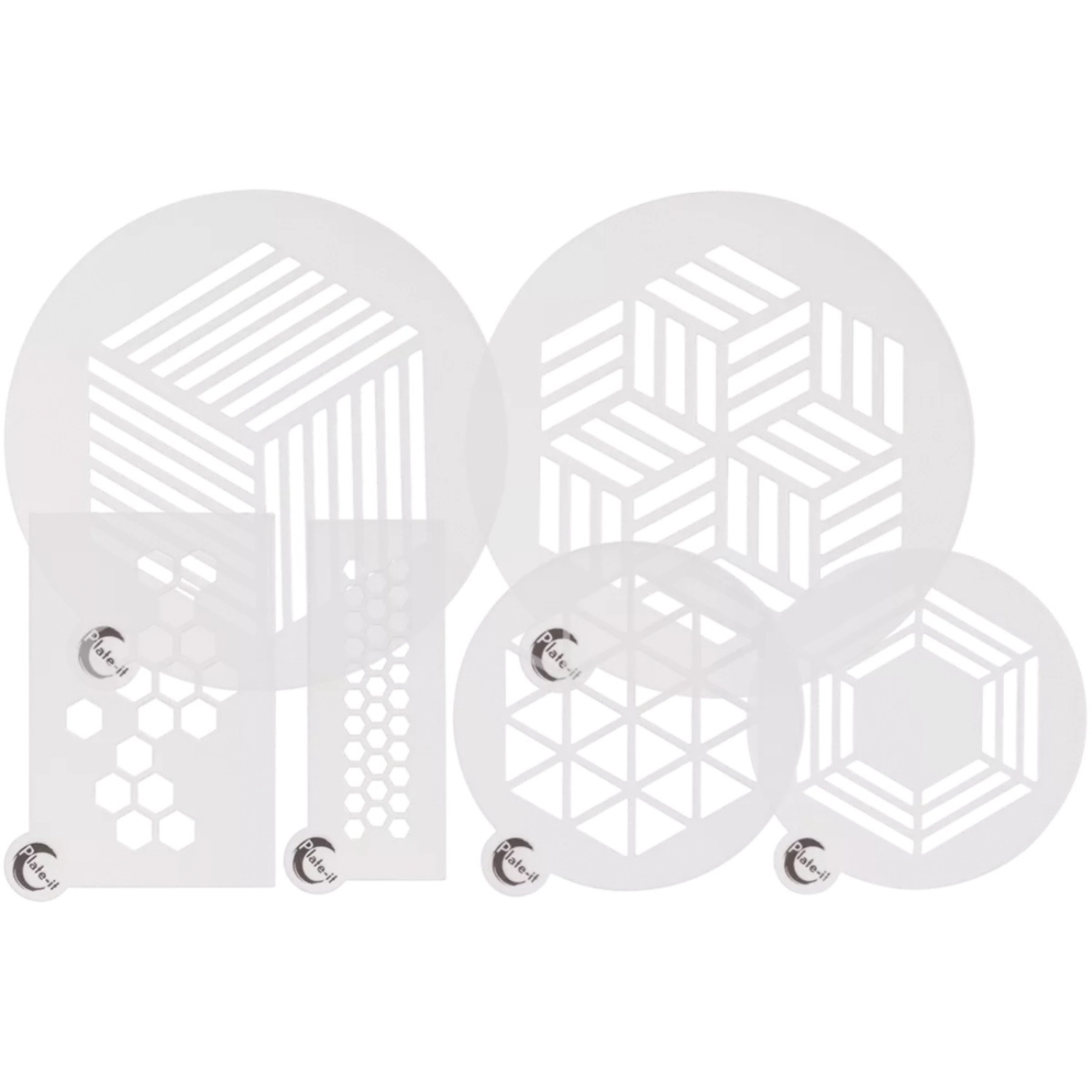 6tlg. Teller-Schablonenset Hexagon