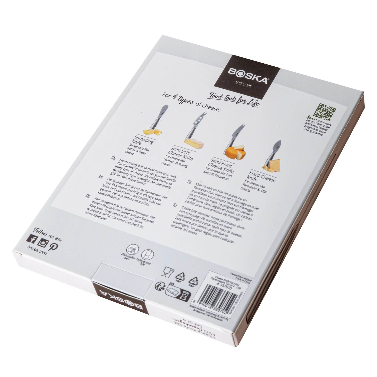 Couteaux à fromage mini copenhagen acier inox 176x146x21mm