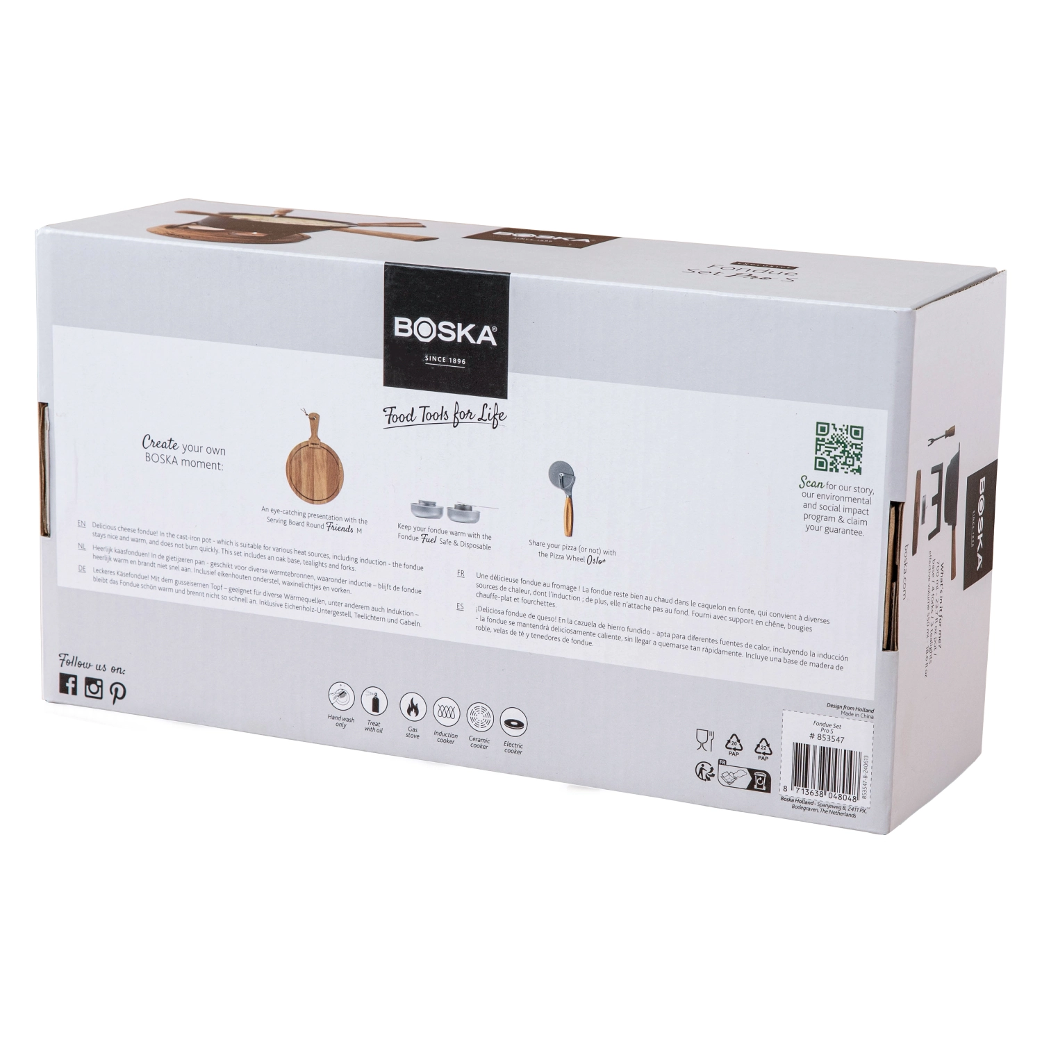 Fondueset Pro S Europäisches Eichenholz Gusseisen 0.7lt