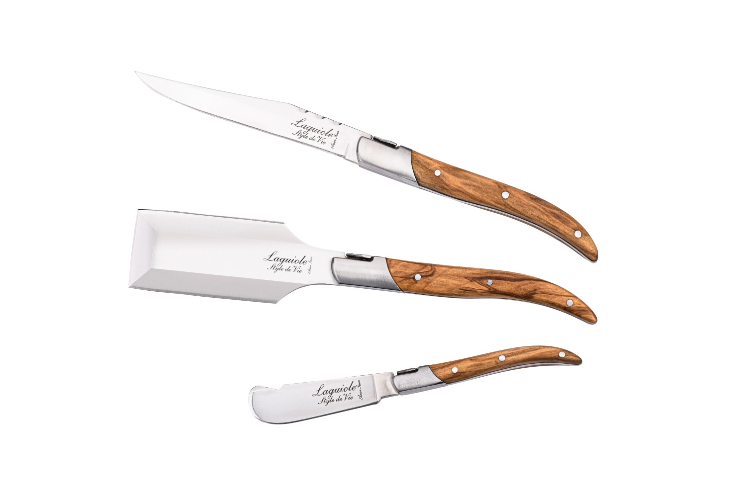 Set de 3 pièces pour charcuterie en bois d’olivier