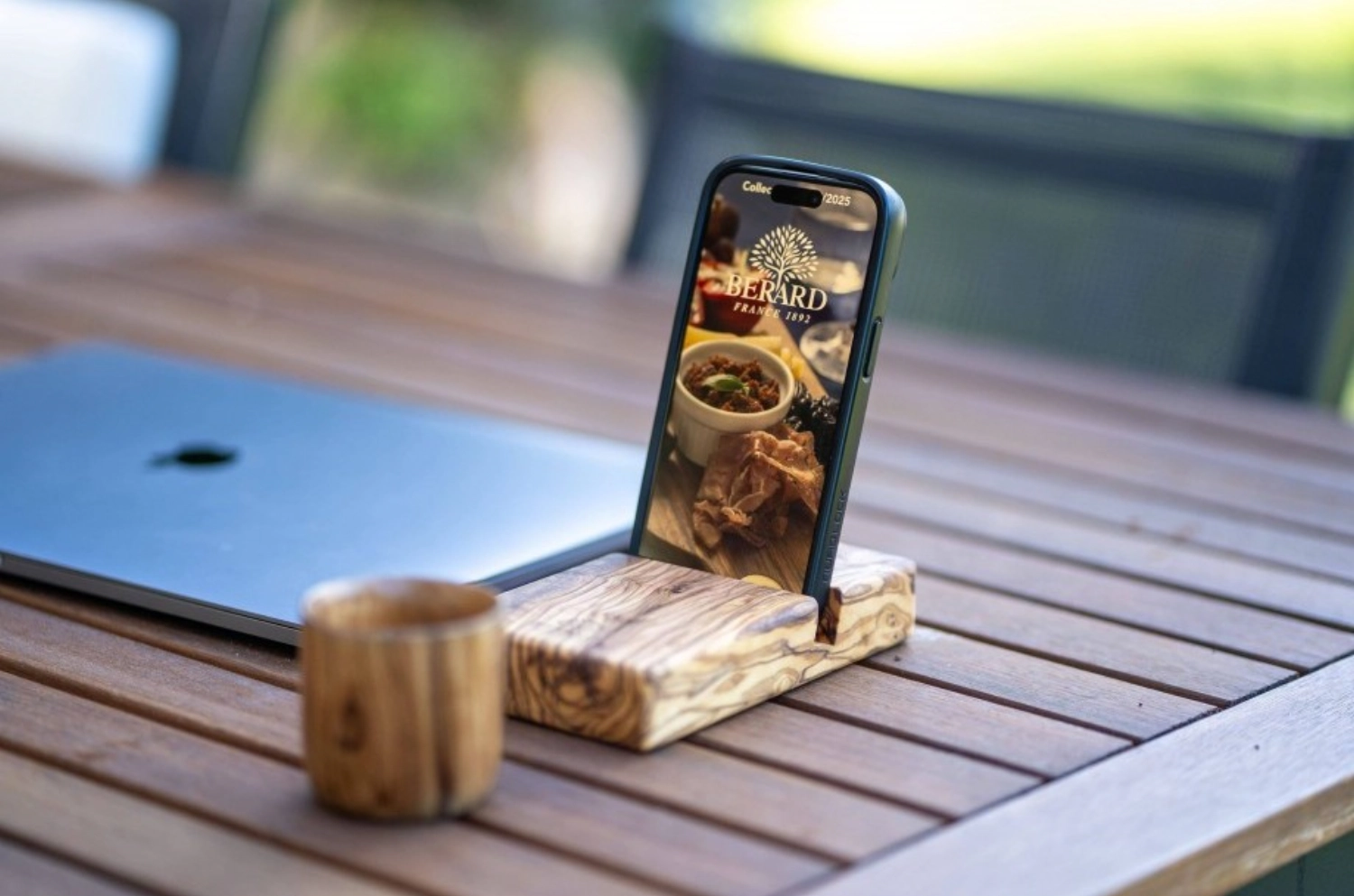 Handyhalter Olivenholz