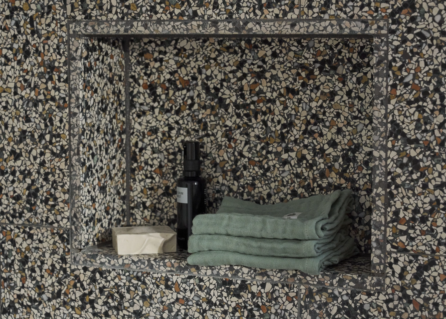 Fine set de 3 gants de toilette