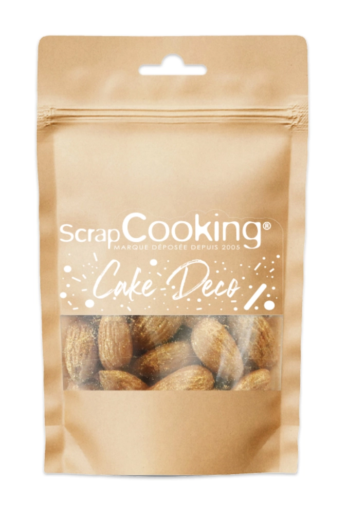 Décoration de gâteau amandes dorées