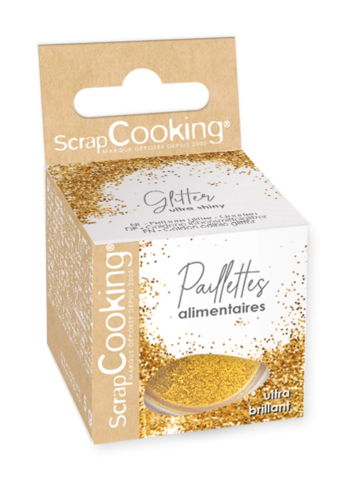 Paillettes alimentaires dorées