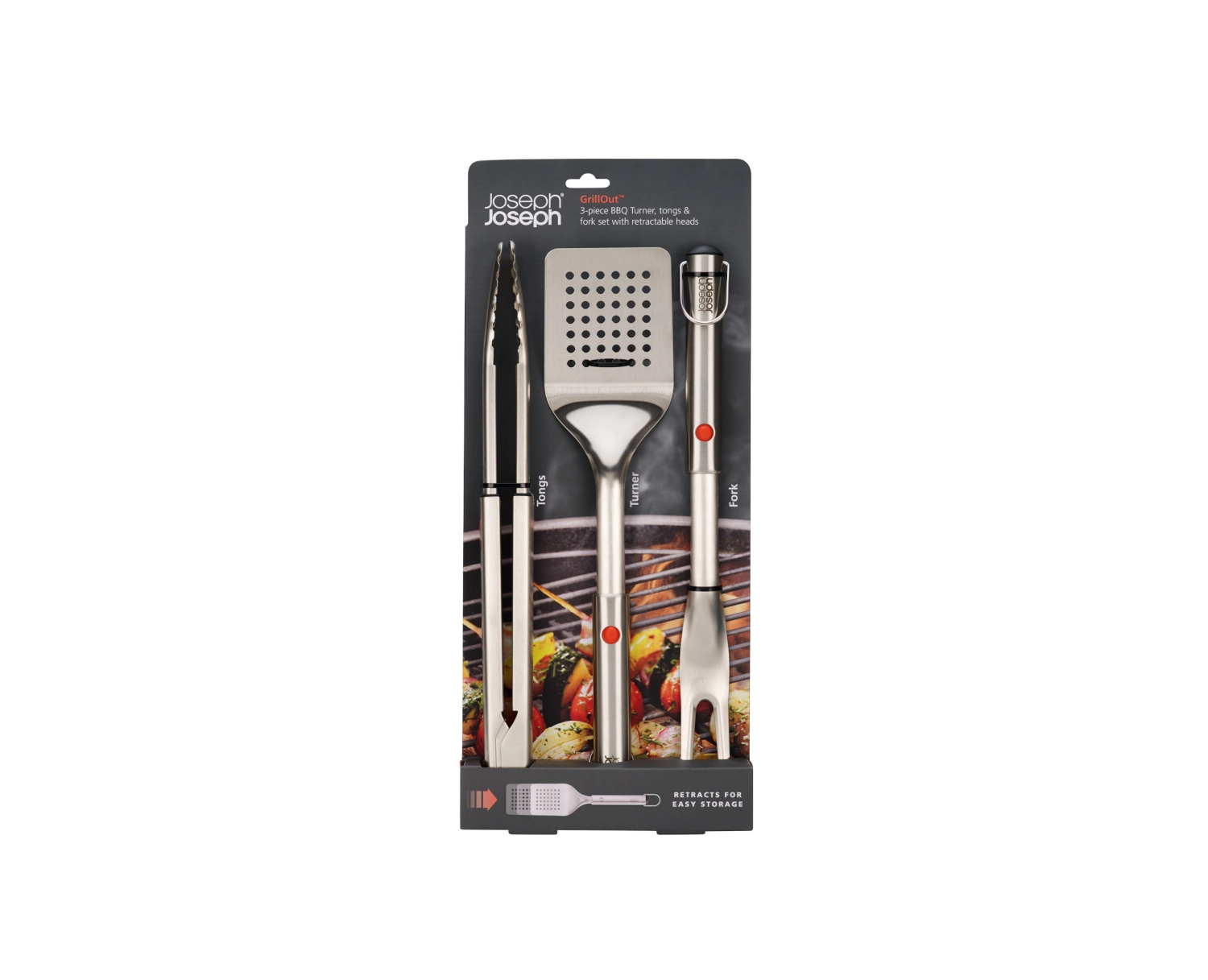 GrillOut BBQ Set de 2 spatules et pinces