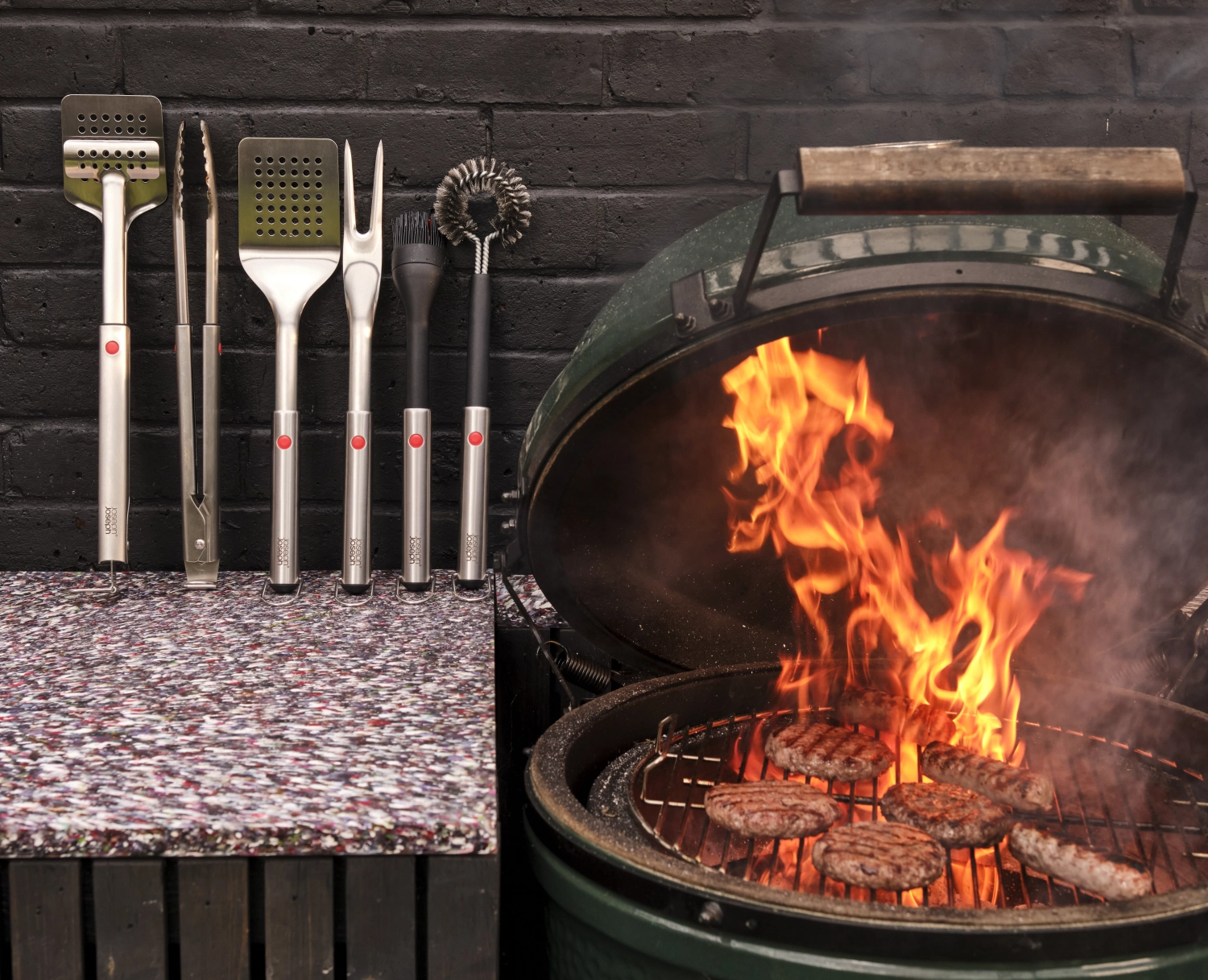 GrillOut BBQ Brosse de nettoyage, tête rétractable