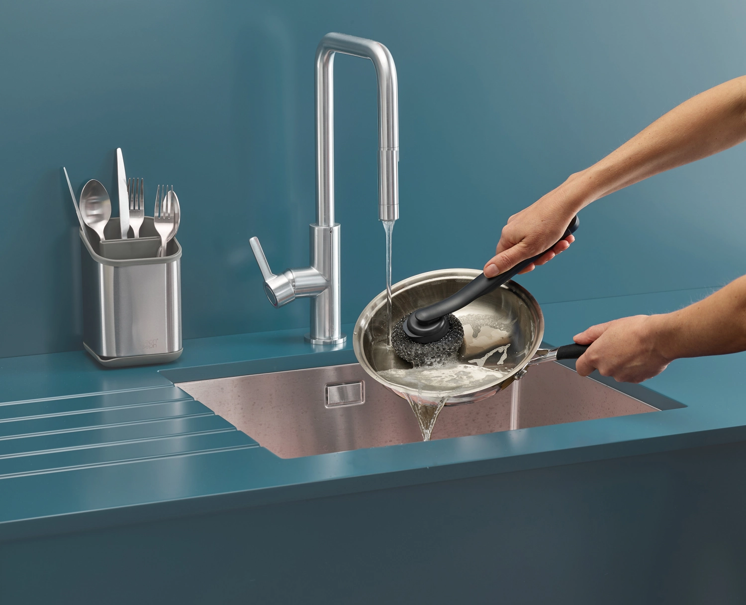 SinkTech Ersatzkopf für Spülbürste Stahlwolle