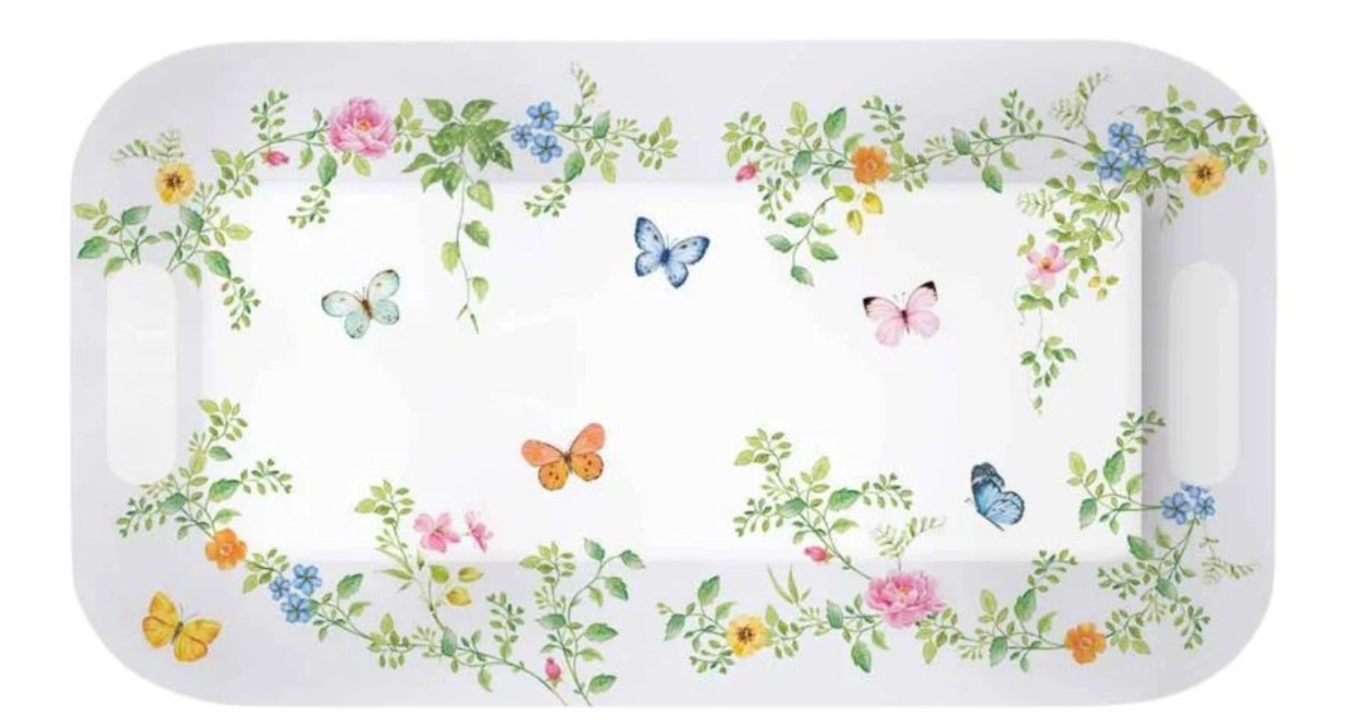 Dancing Butterflies Tablett mit Griffen