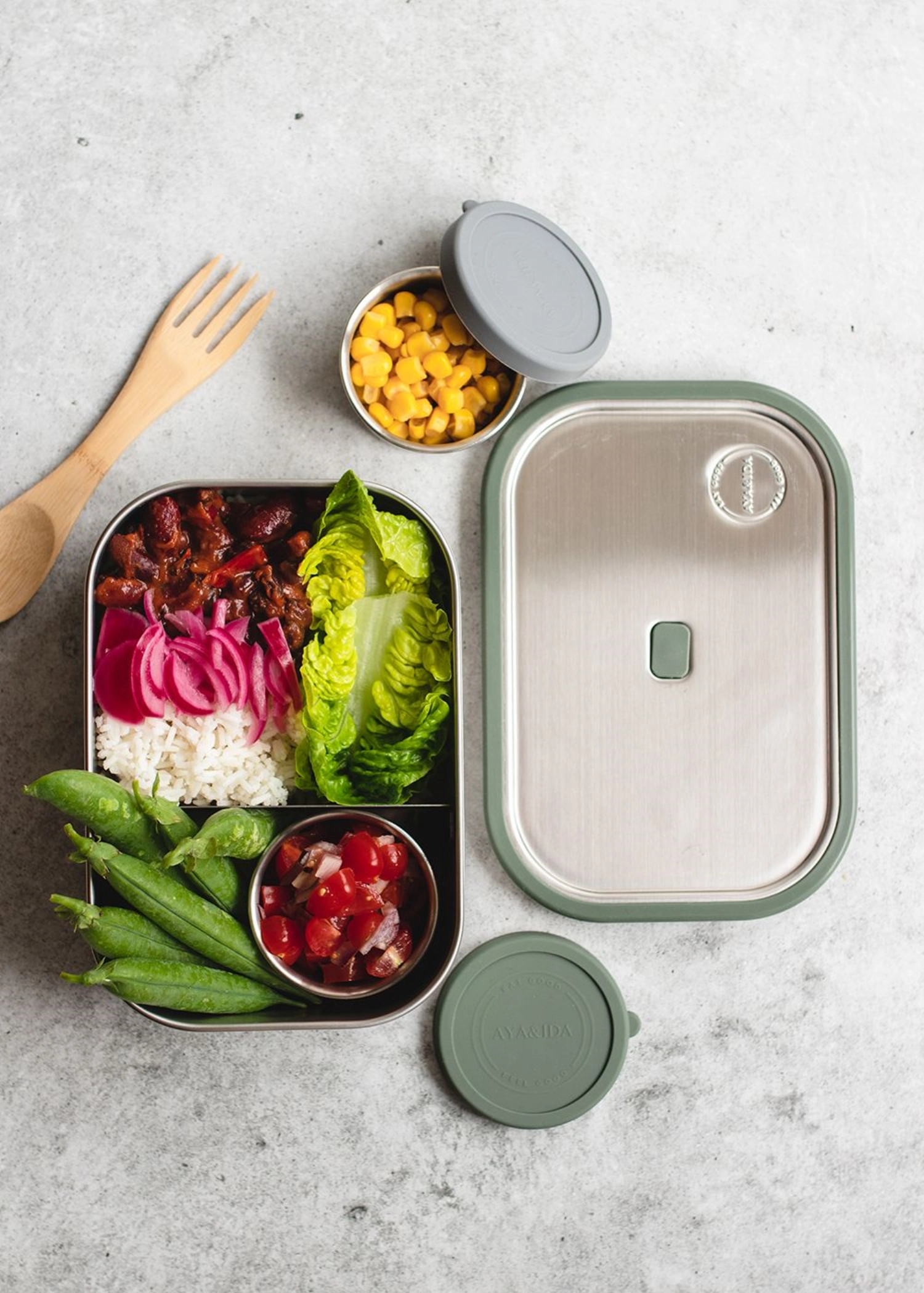 Lunch Box 1000ml Tropical Green