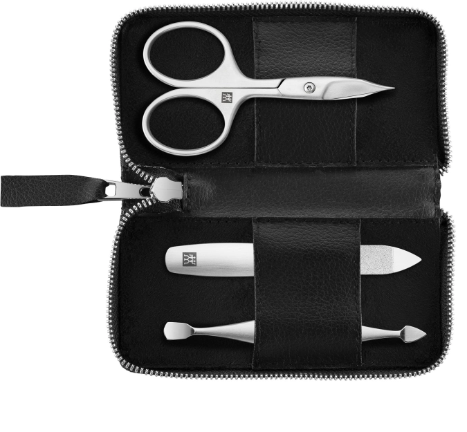 3tlg. Nagelpflege-Etui mit Nagelschere