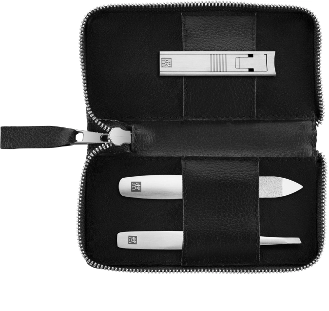 3tlg. Nagelpflege-Etui mit Nagelknipser