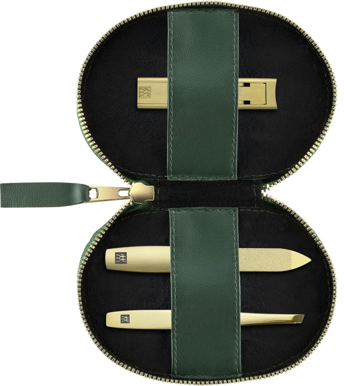 3tlg. Nagelpflege-Etui mit Nagelknipser