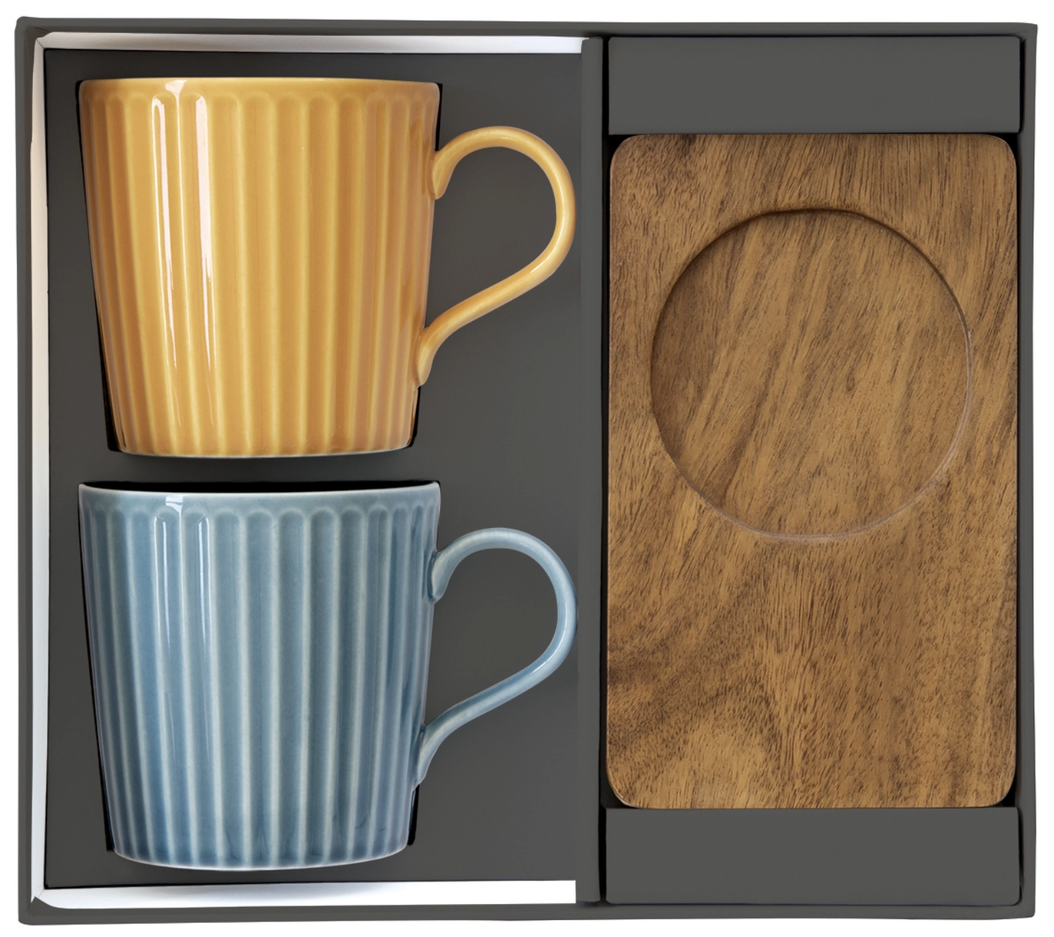 Set de 2 Take a Break tasses à café sous-verres acacia