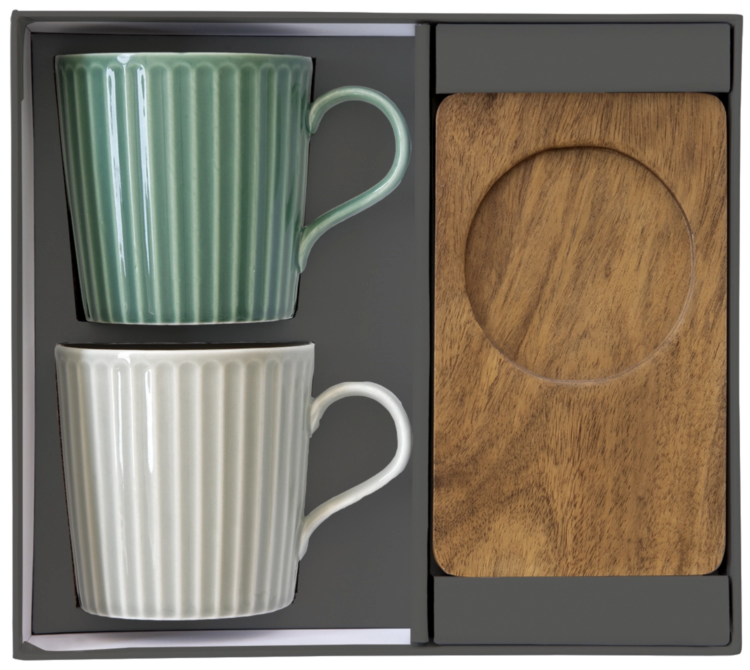 Set de 2 Take a Break tasses à café sous-verres acacia