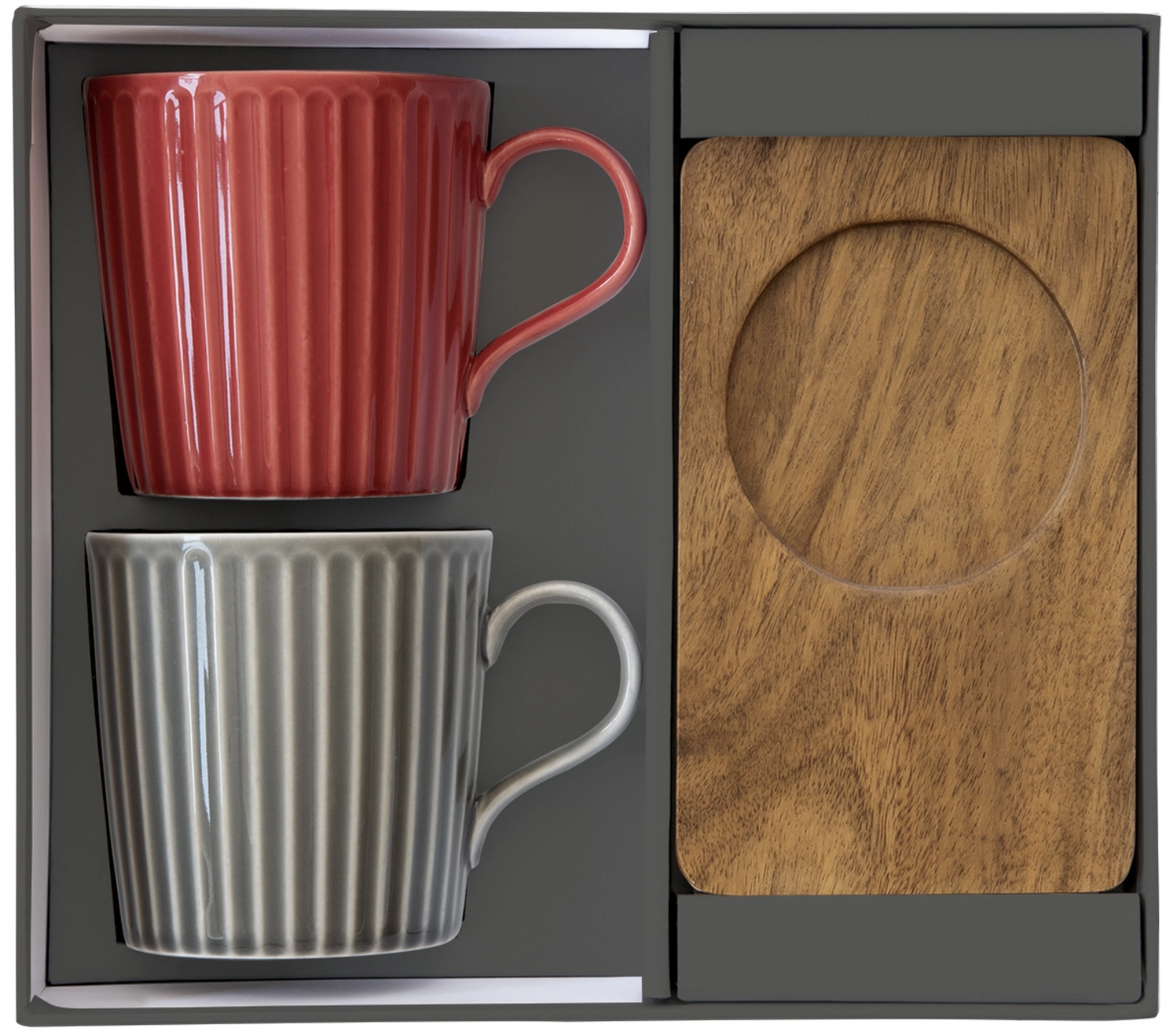 Set de 2 Take a Break tasses à café sous-verres acacia