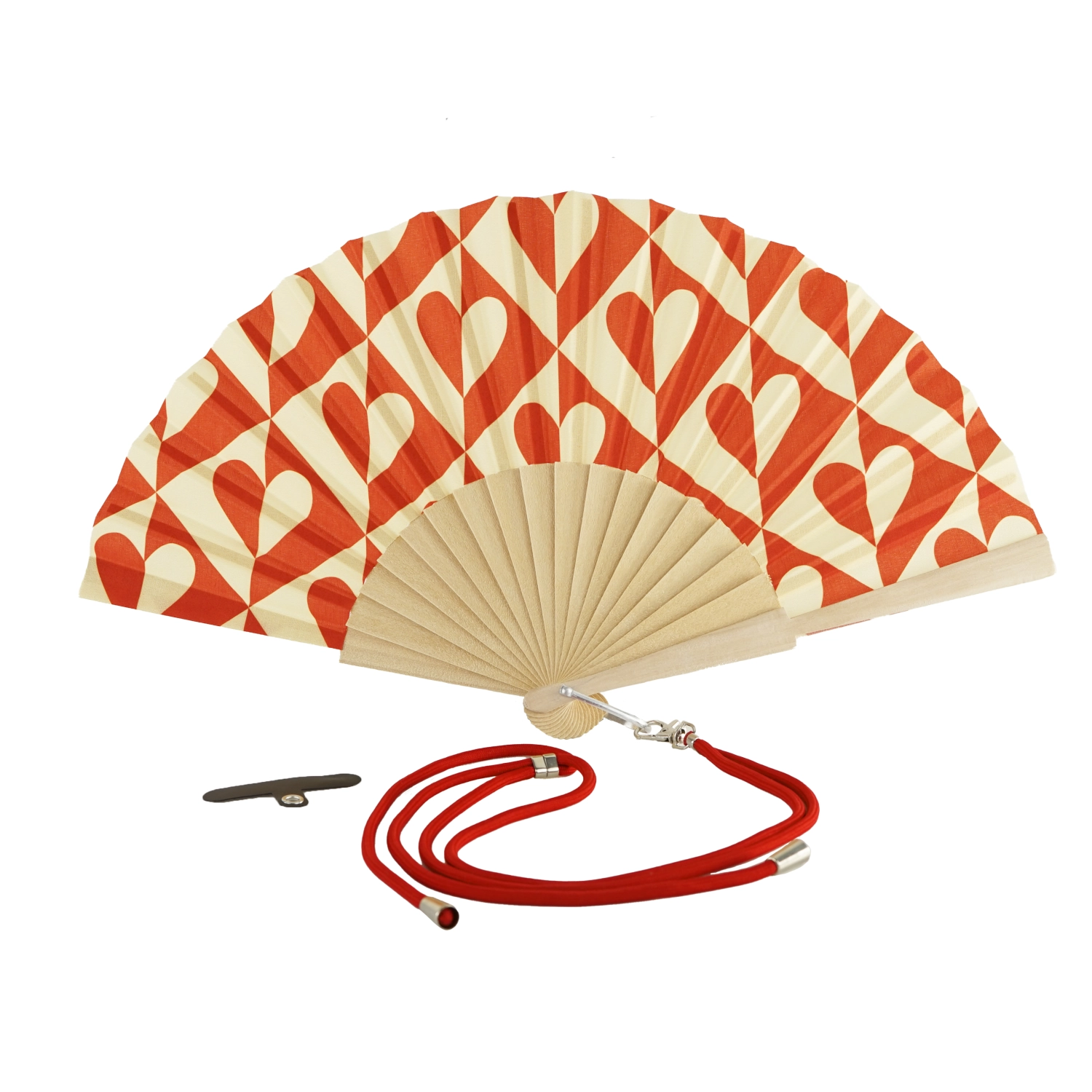 Fächer aus Holz Herzdekoration