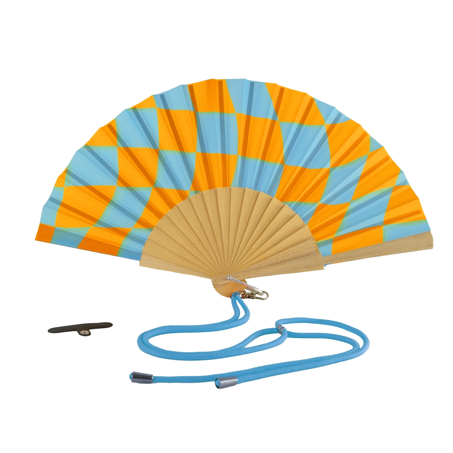 Éventail en bois décoration échecs