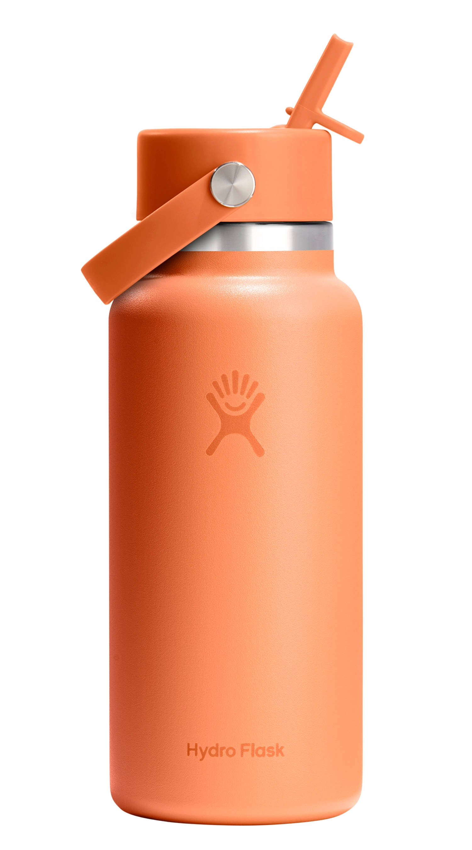 Trinkflasche Wide Flex Deckel mit Strohhalm