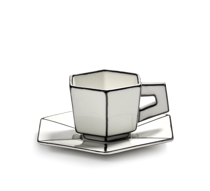 Carte Blanche tasse à expresso avec soucoupe