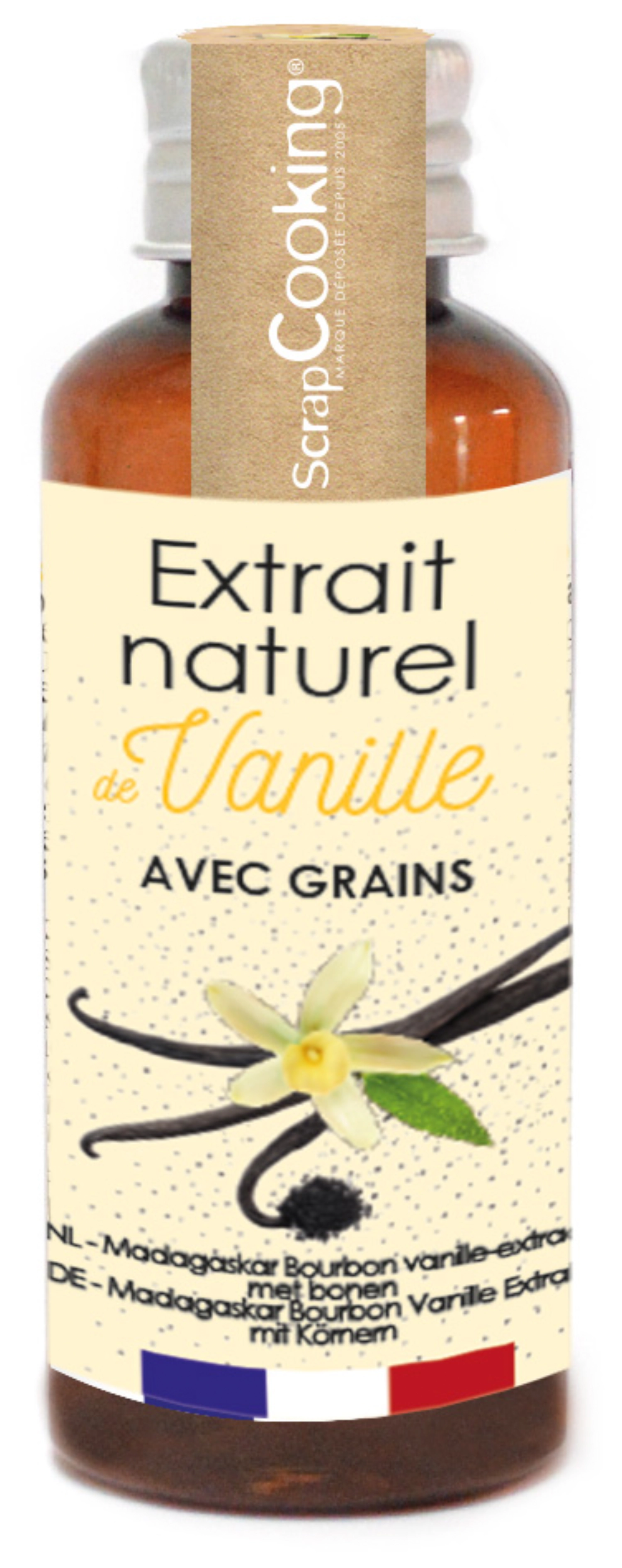 Extrait naturel liquide Vanille Bourbon avec grains