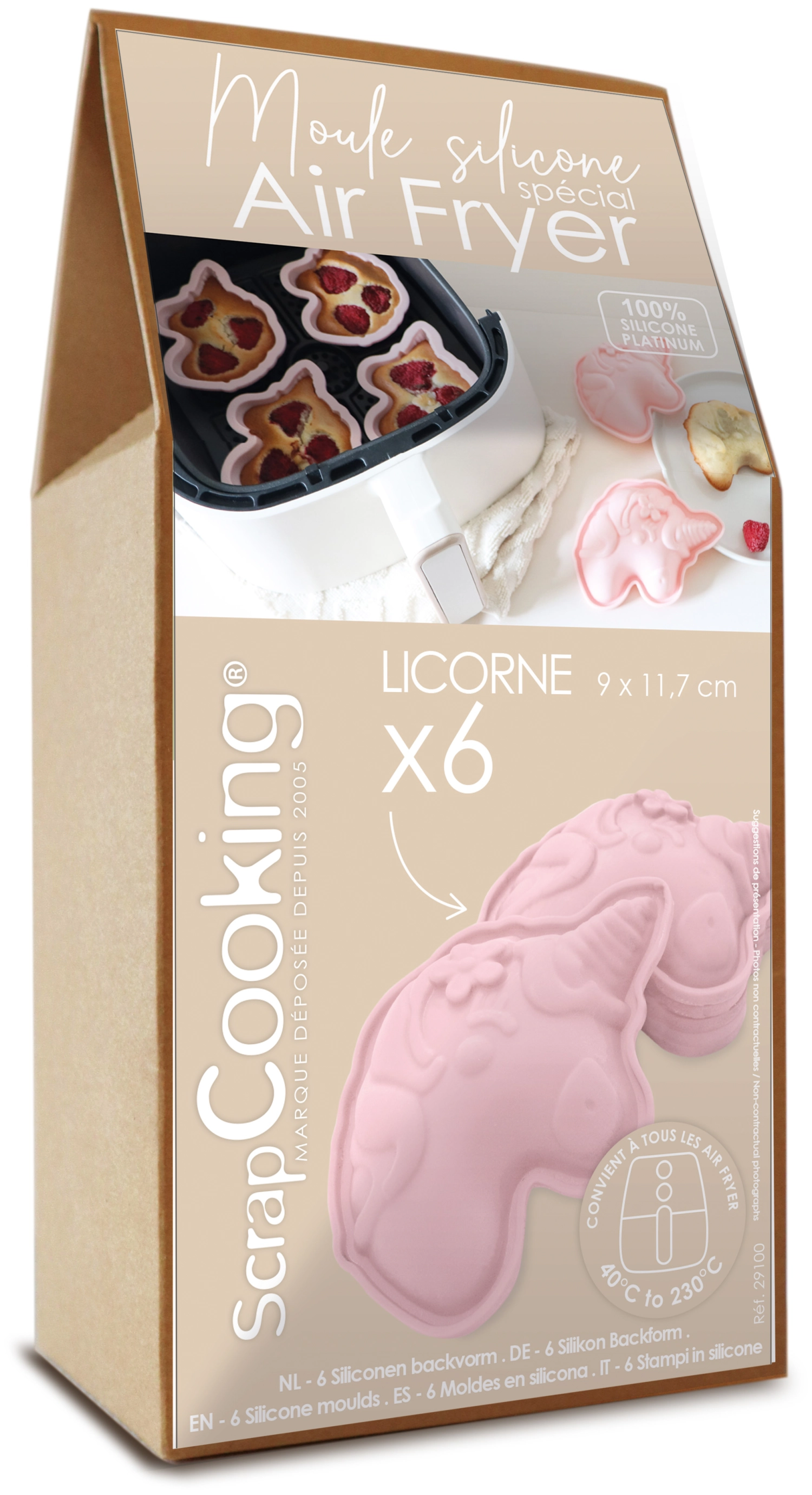 6er Set Backform für Heissluftfritteuse Einhorn