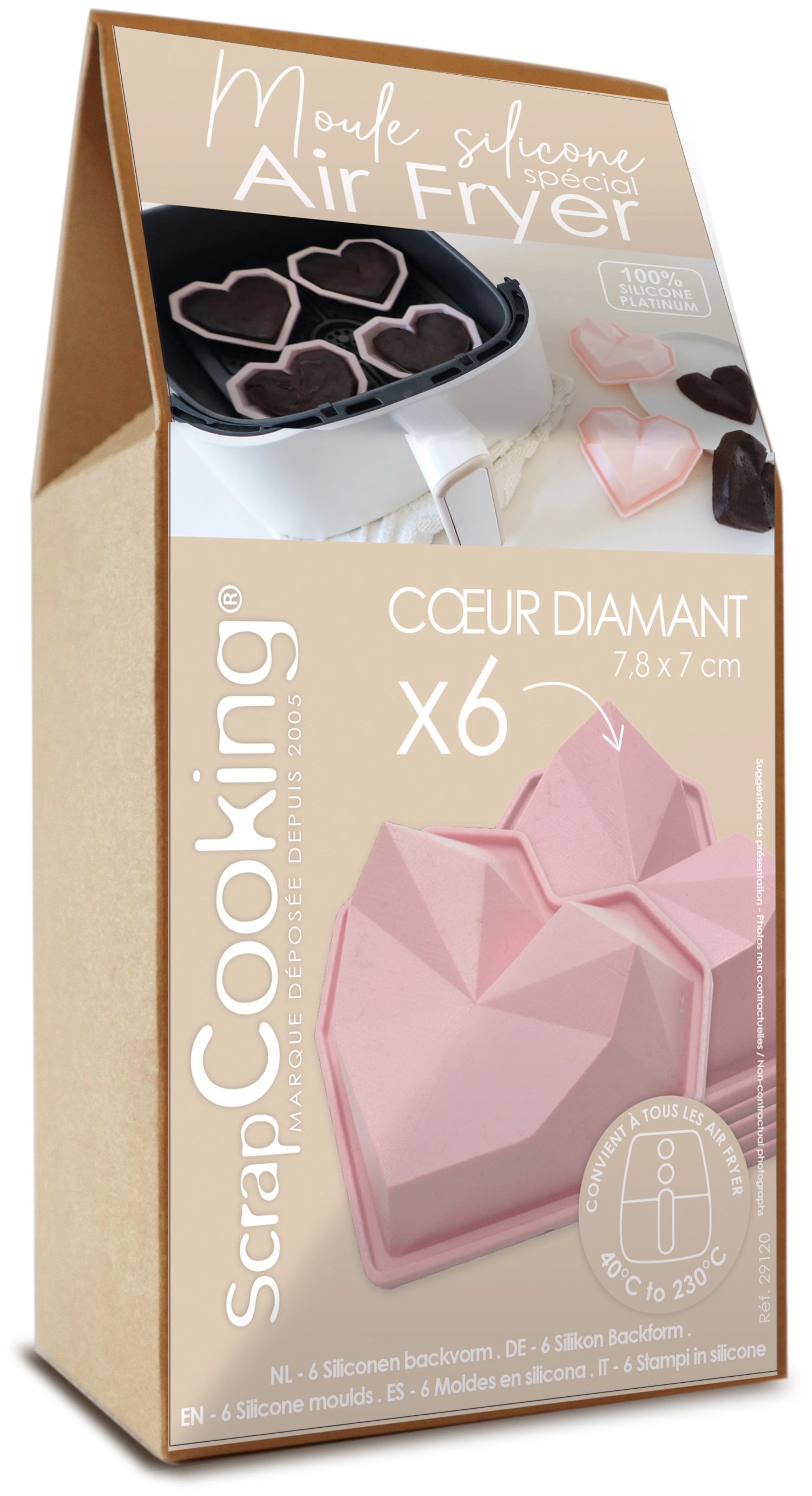 6 Moules silicone air fryer cœur