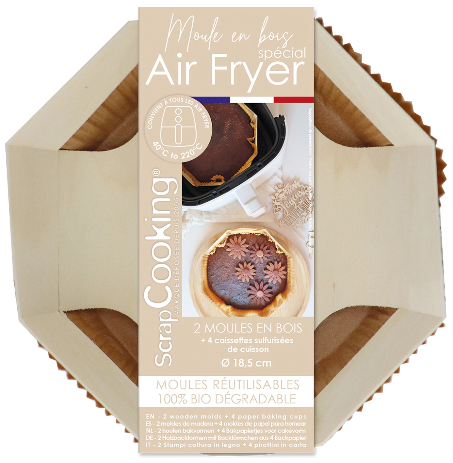 2er Set Backform für Heissluftfritteuse 4 Einlagen