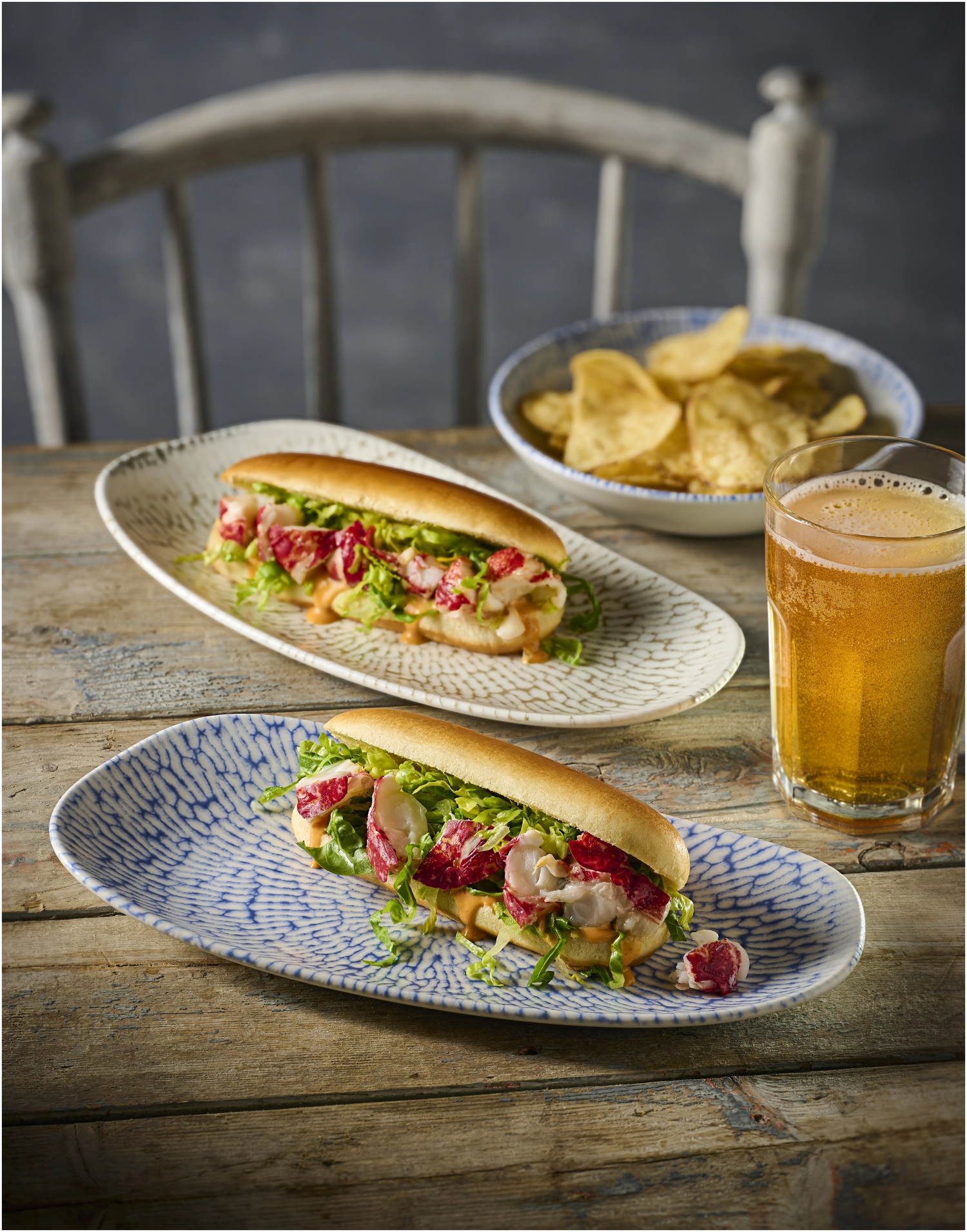 Assiette oblongue Cascade Indigo