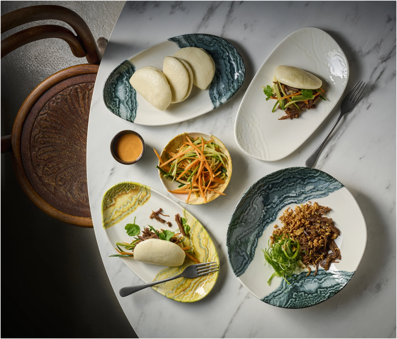 Plat oblong Tide White Opal Organic