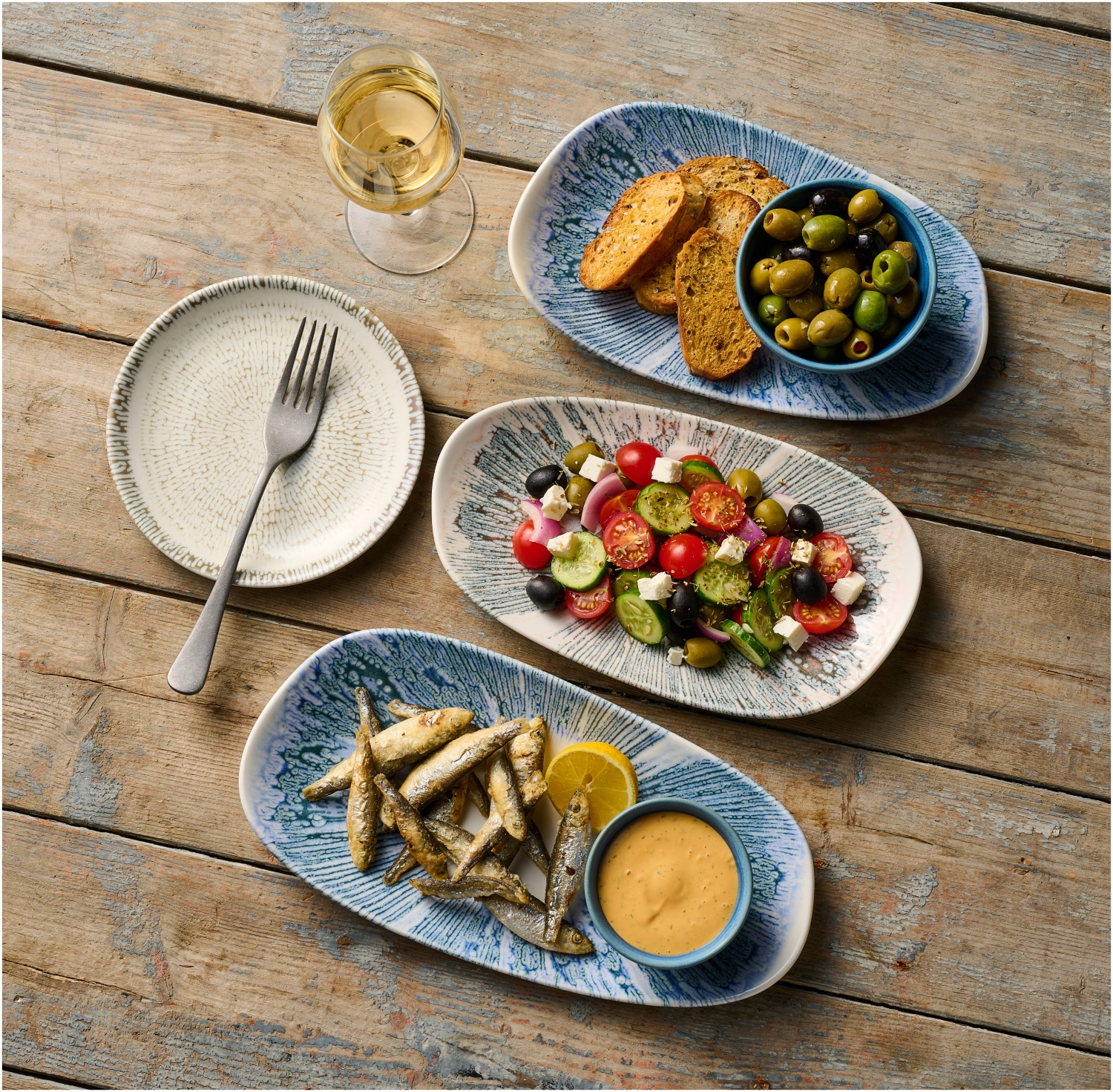 Lyra Blue Opal Organic Oblong Platte