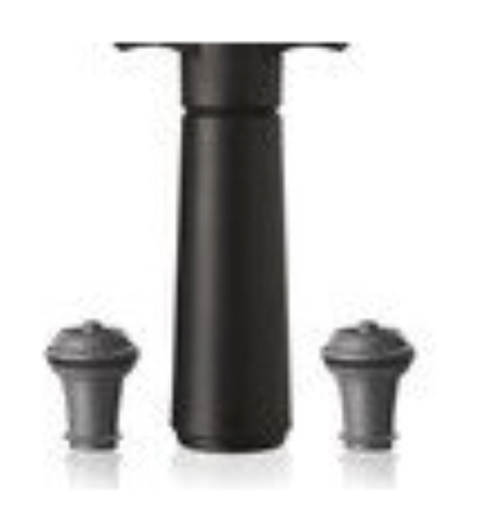 Vacu Vin Set - Pumpe mit 2 Verschlüsse Schwarz