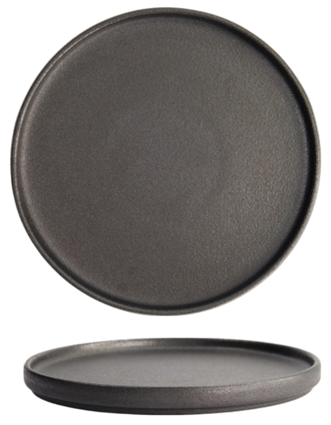 Assiette à bord relevé Yuzu Noir