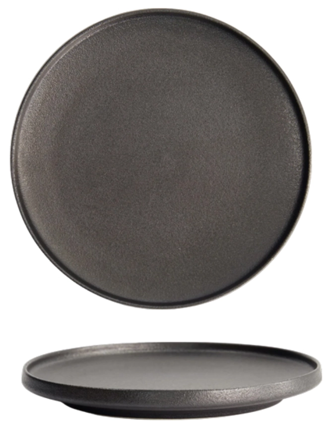 Assiette à bord relevé Yuzu Noir