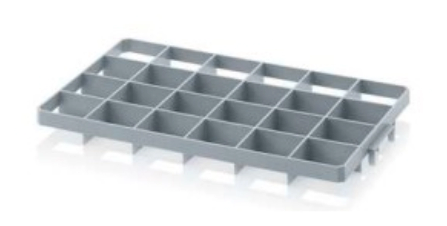 Auer Kisteneinsatz für Eurobehälter 60x40cm grau oben