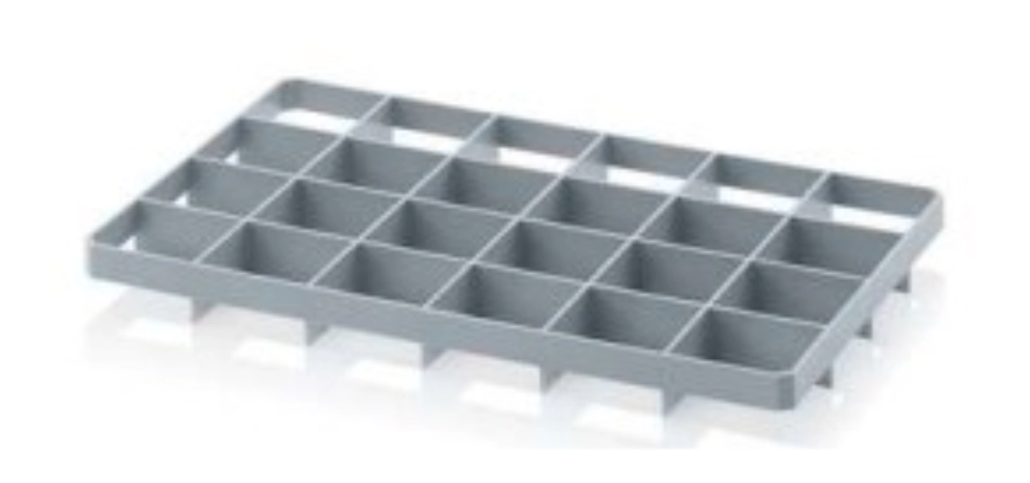 Auer Kisteneinsatz für Eurobehälter 60x40cm grau unten