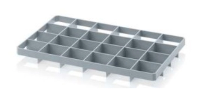 Auer Kisteneinsatz für Eurobehälter 60x40cm grau unten