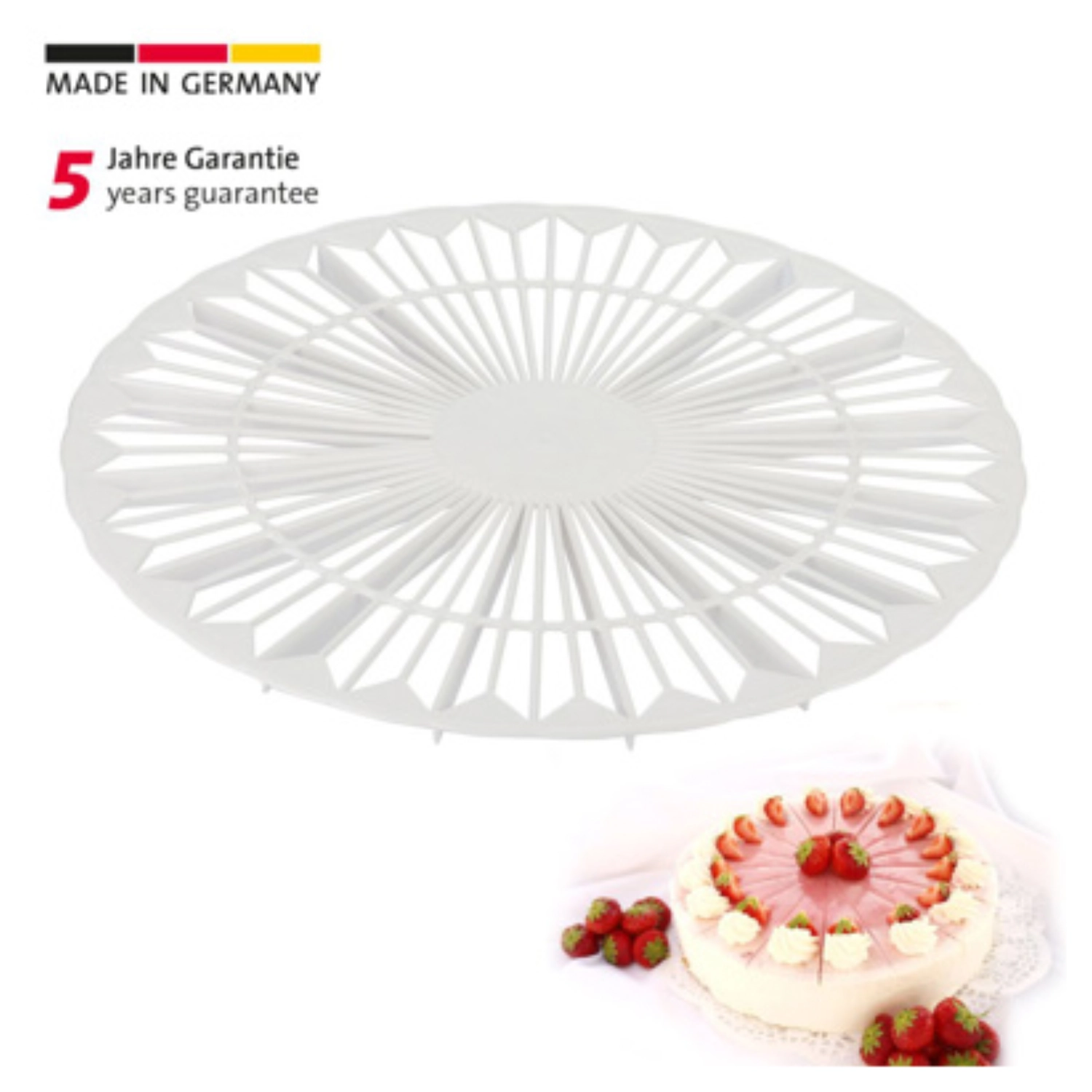 Kuchenkühler und Torteneinteiler