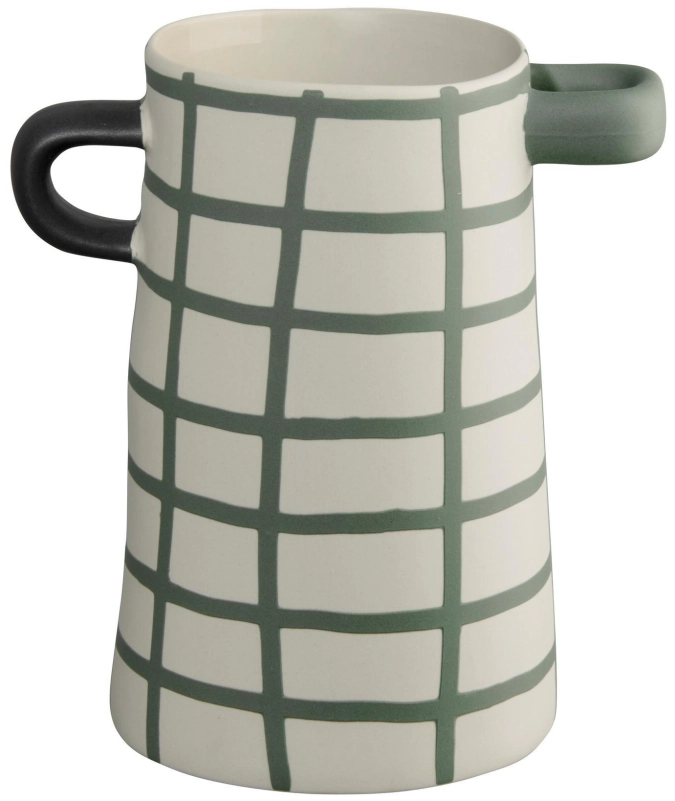 Rayu Vase, grün kariert