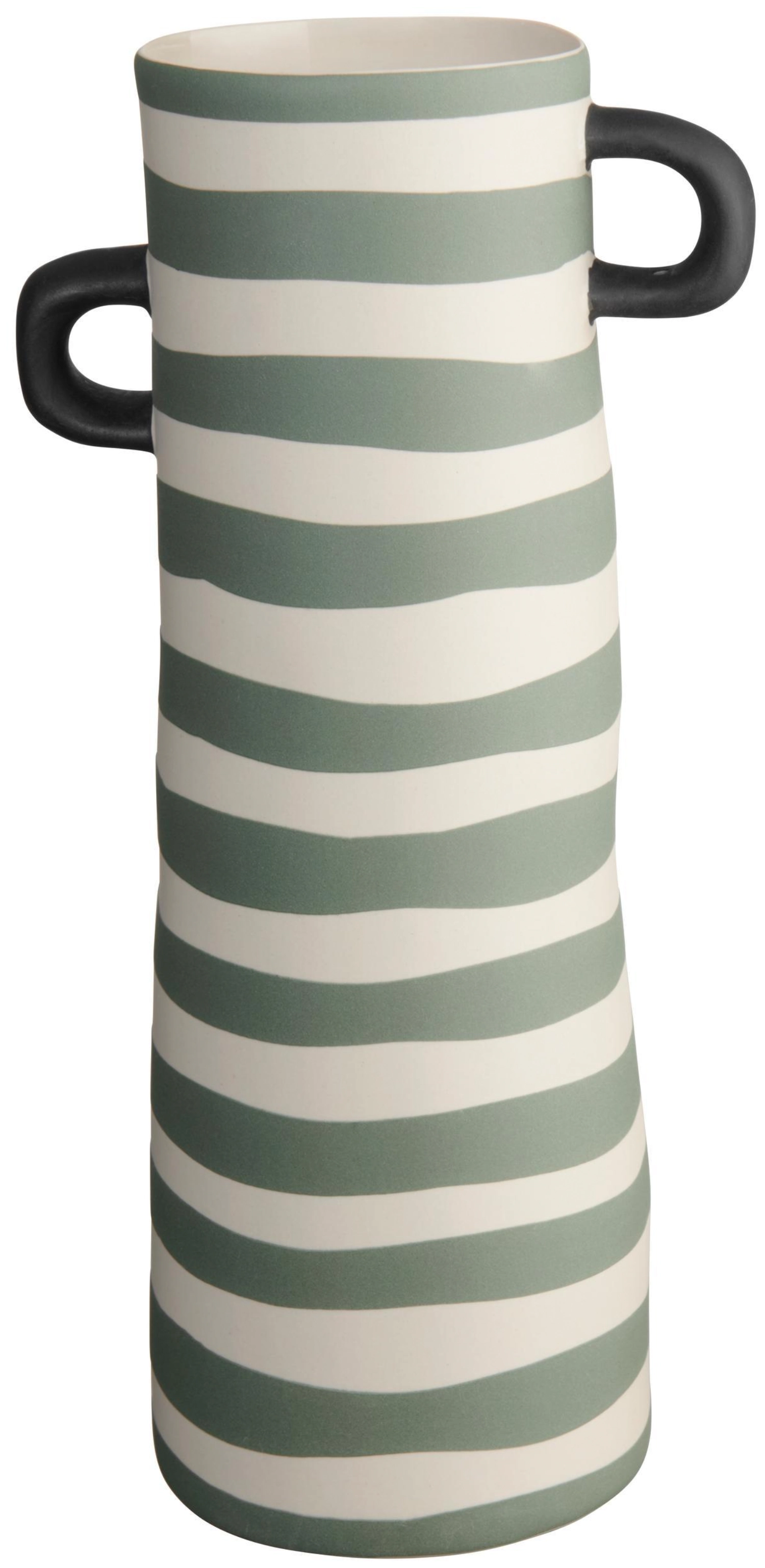 Rayu vase, vert rayé