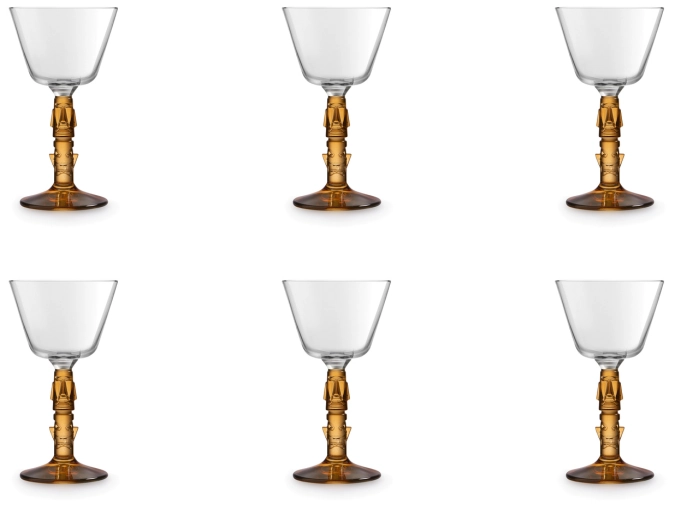 6er Set Tiki Becher Mai Tai Amber Stem