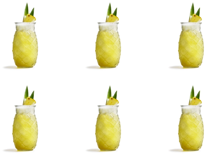 6er Set Tiki Pineapple Cocktail Becher