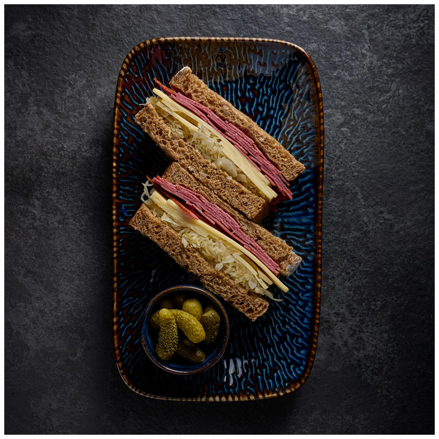 Plateau naturel Cascade Sapphire Blue