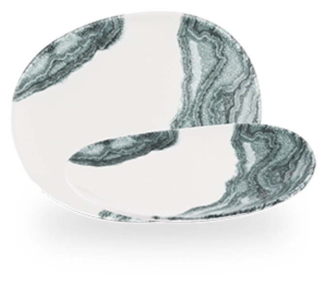 Assiette Tide Black Organic Opal