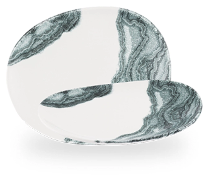 Assiette Tide Black Organic Opal