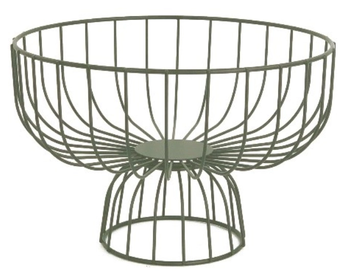 Panier en fil métallique 28 cm, vert carbone